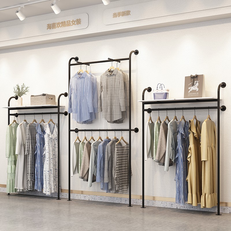 速发服装店衣服展示架落地上墙壁挂式陈列架男装挂衣架货架衣服架