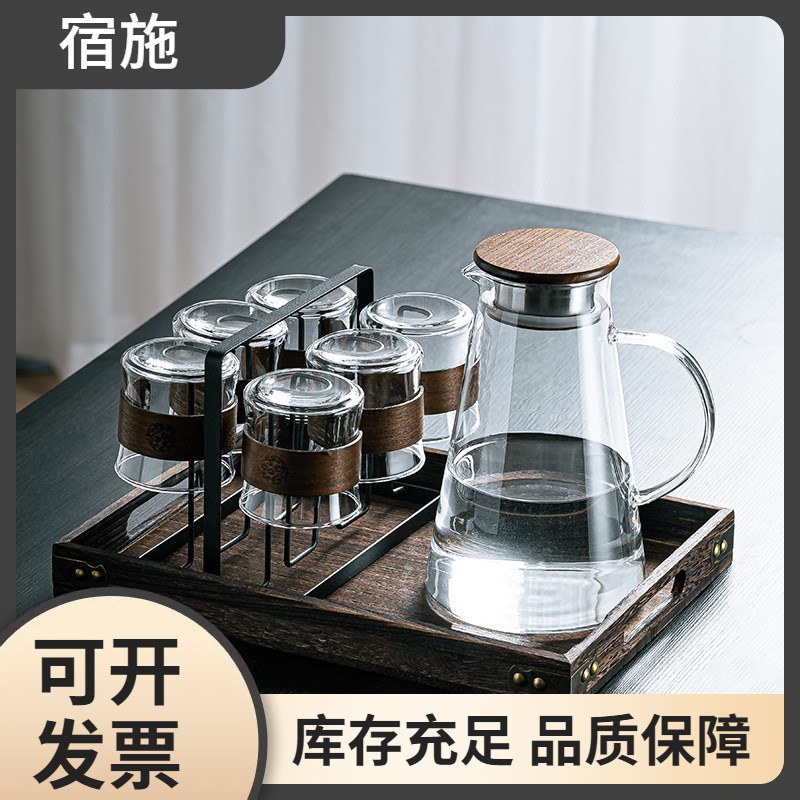 速发创意复古玻璃杯家用套装水杯高温耐茶杯喝水杯子客厅待客新款