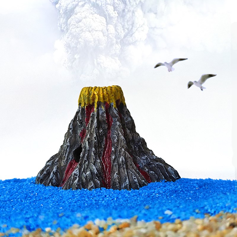 速发迷你火山微景海盆景底族鱼缸造景装饰沙盘观水火山小摆件