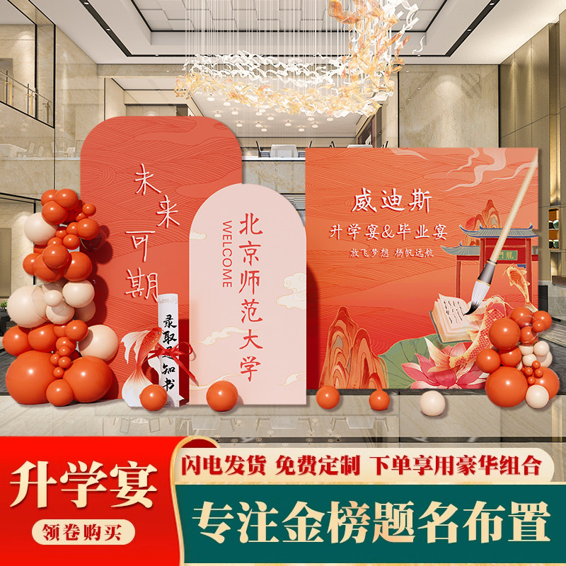 速发升学宴中礼高初典我生大学学们毕业啦舞台拍照道具板背景签名