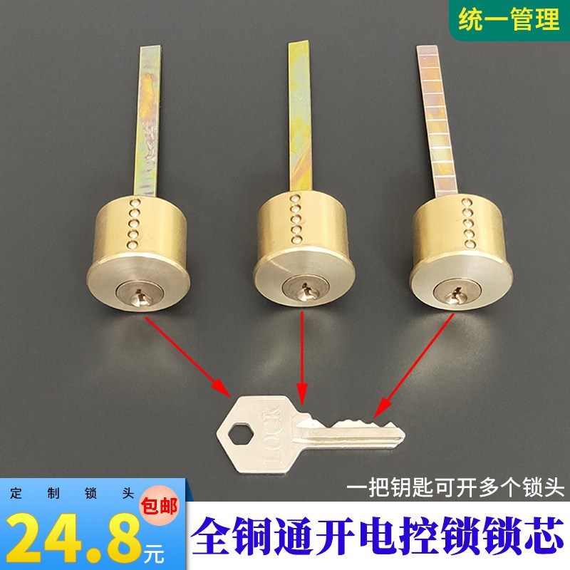 速发电控锁通开锁芯小区物业单元楼大门锁工程管理公用互开锁