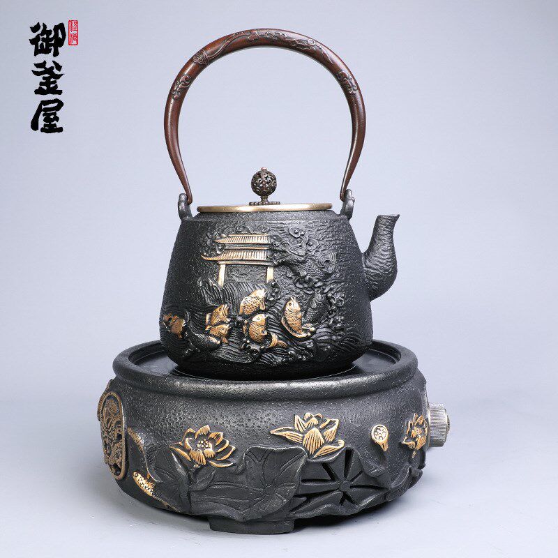 速发金跃鎏门龙鱼铸铁铁壶 家居日用煮水壶手工工艺礼品 厂家现货