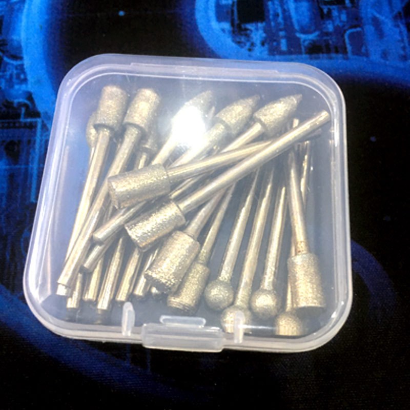 速发金刚石磨头配柄水磨20动套细砂石材打磨头雕刻磨针电件工具锥