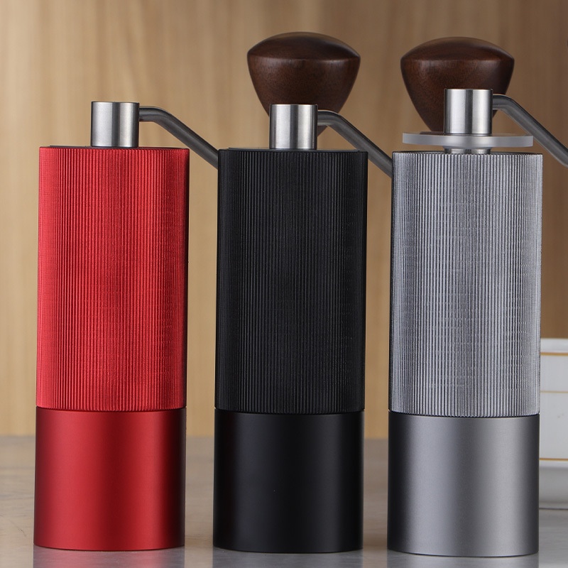 手磨冲咖啡机小型手摇磨豆机细条纹咖啡壶手动咖啡豆研磨器家用具