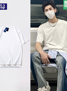99元6件宽松白色短袖男士潮流夏季休闲圆领T恤时尚韩版学生上衣