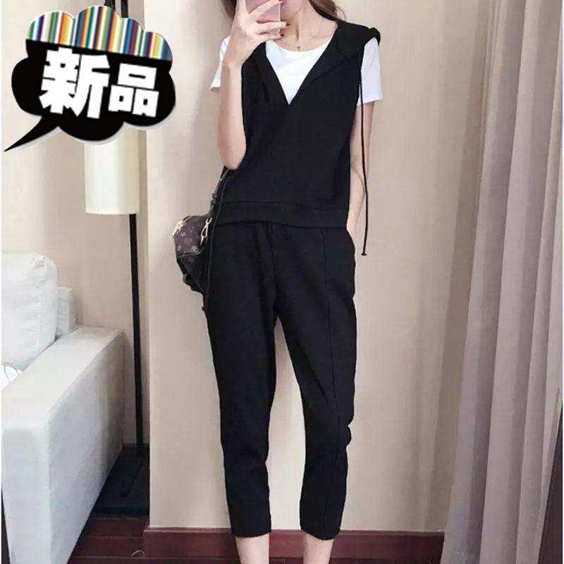极速听夏季c娇小j胖矮个子150显高145女装155运动服套装八分裤休