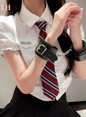 手铐脚镣女情侣性感一体好物手链游戏道具手链脚铐男女皮革手链