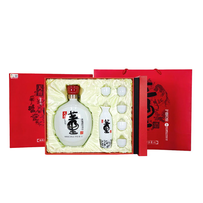 【下拉详情享补贴】贵州董酒天香礼盒54度董香型白酒1000ml礼盒装