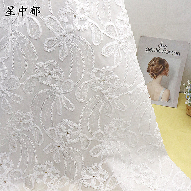 棉布盘带绣裙子镂空装饰布