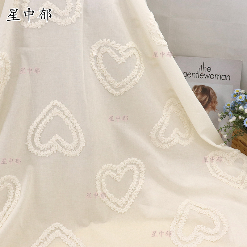 全棉爱心绣花布料吊带衫