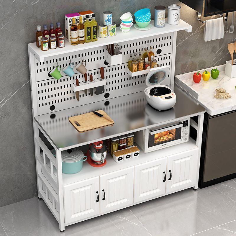 厨房置物架落地不锈钢操作台切菜桌置物柜烤箱微波炉储物柜餐边柜,住宅家具,板木餐桌,淘宝优惠券,粉丝福利购,淘宝优惠卷