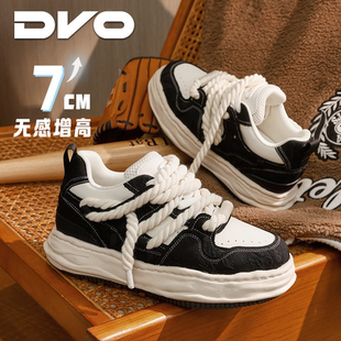 DVO帆布面包鞋女款冬季潮流爆款拼色百搭运动轻便休闲板鞋增高鞋
