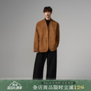 老钱风高级感麂皮绒宽松复古无扣无领西装 INSOMNIA失眠者 秋冬季