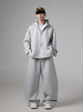 INSOMNIA失眠者 原创自制cleanfit简约开衫连帽卫衣休闲运动套装