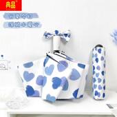 小清新全自动折叠ins雨伞女生黑胶防晒晴雨两用遮阳伞小巧太阳伞