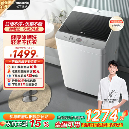 松下官方旗舰店波轮洗衣机防霉阻菌全自动家用10公斤大容量T31FF