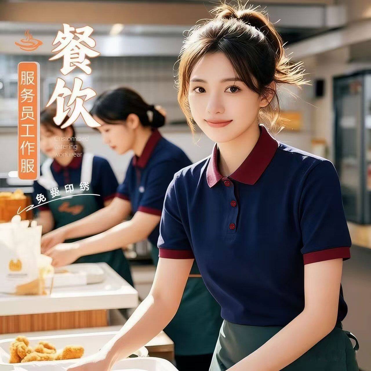 餐饮制服订制T恤夏季烧烤