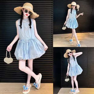 女童花苞裙夏季连衣裙2026新款女大童夏装公主裙女童超仙裙子薄款