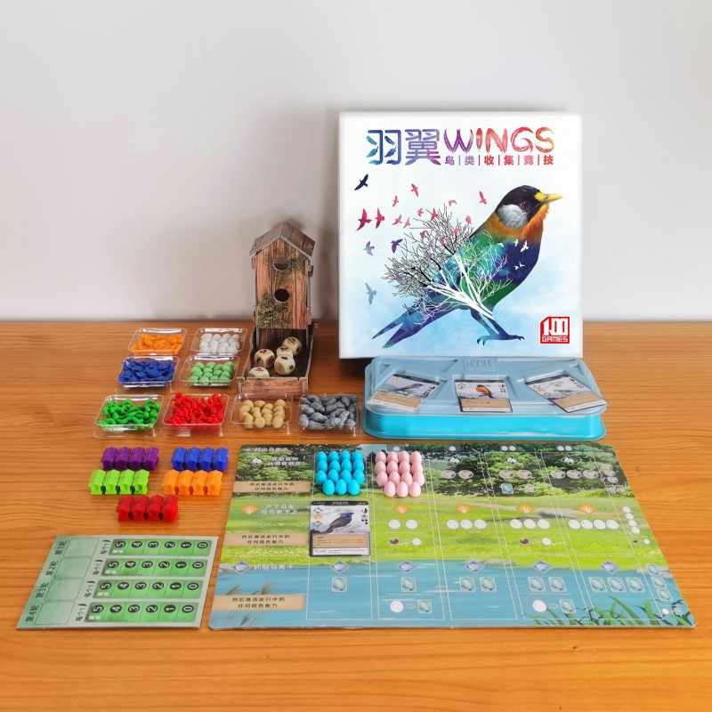 【新品】一百游羽翼翱翔桌游卡牌鸟类科普展翅聚会休闲策略游戏
