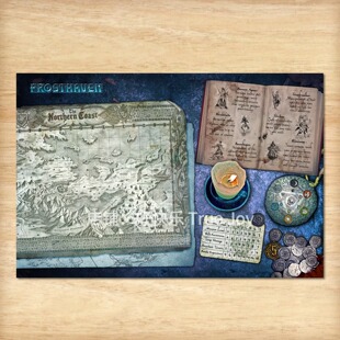 【寒霜迷城桌游牌垫】FrostHaven玩家面板卡垫子配件地图Playmat
