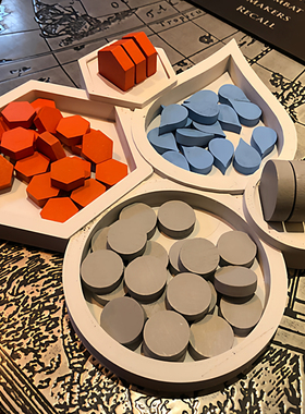 沙丘帝国资源盘桌游配件盘收纳token归整理归类目盒子牌套件牌盒