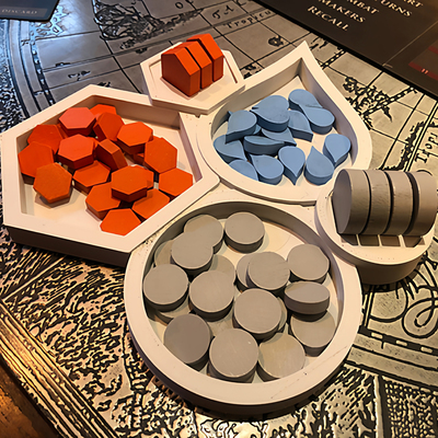 沙丘帝国资源盘桌游配件盘收纳token归整理归类目盒子牌套件牌盒