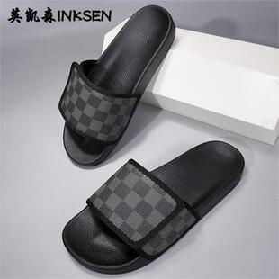 時尚 歐美夏季 男潮牌休閑外穿防滑魔術(shù)貼拖鞋 軟底沙灘涼鞋 一字拖鞋
