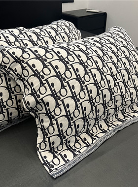 香港玛品mapping枕巾新款全棉六层纱布防污垫巾油头盖巾一对装