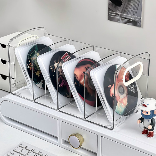 速发cd收纳列桌面亚克分展示架力隔陈盒放置架光碟片磁带收藏专辑