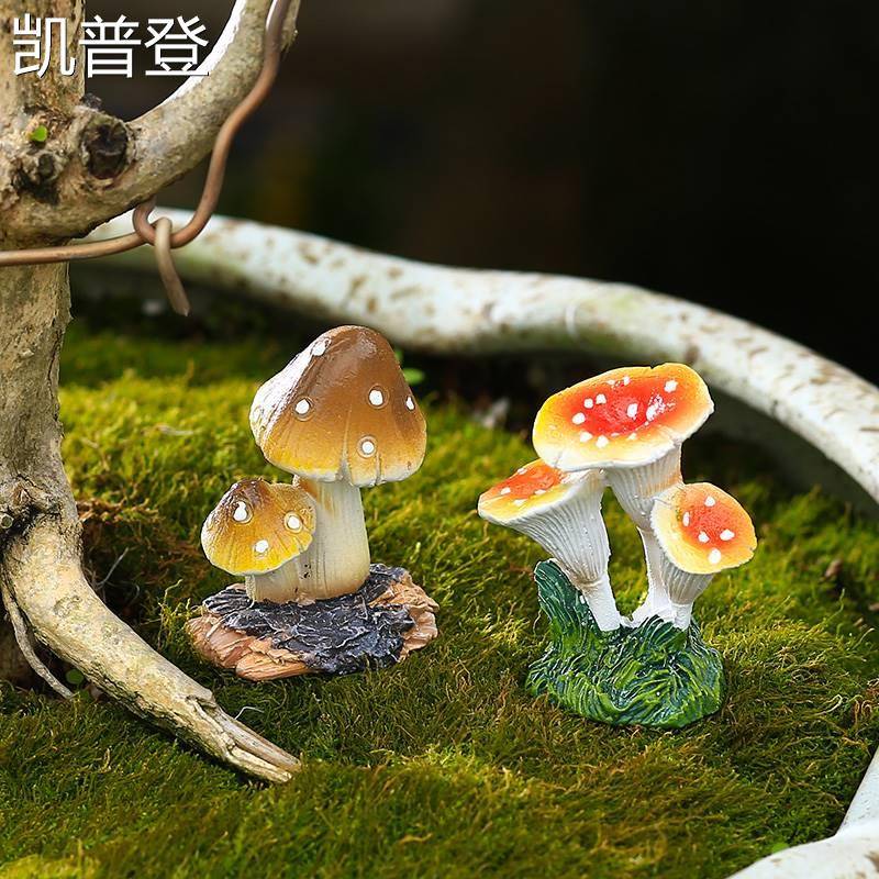 速发树脂小蘑菇摆件花盆景装饰品多肉苔藓微景观世界庭院鱼缸造景