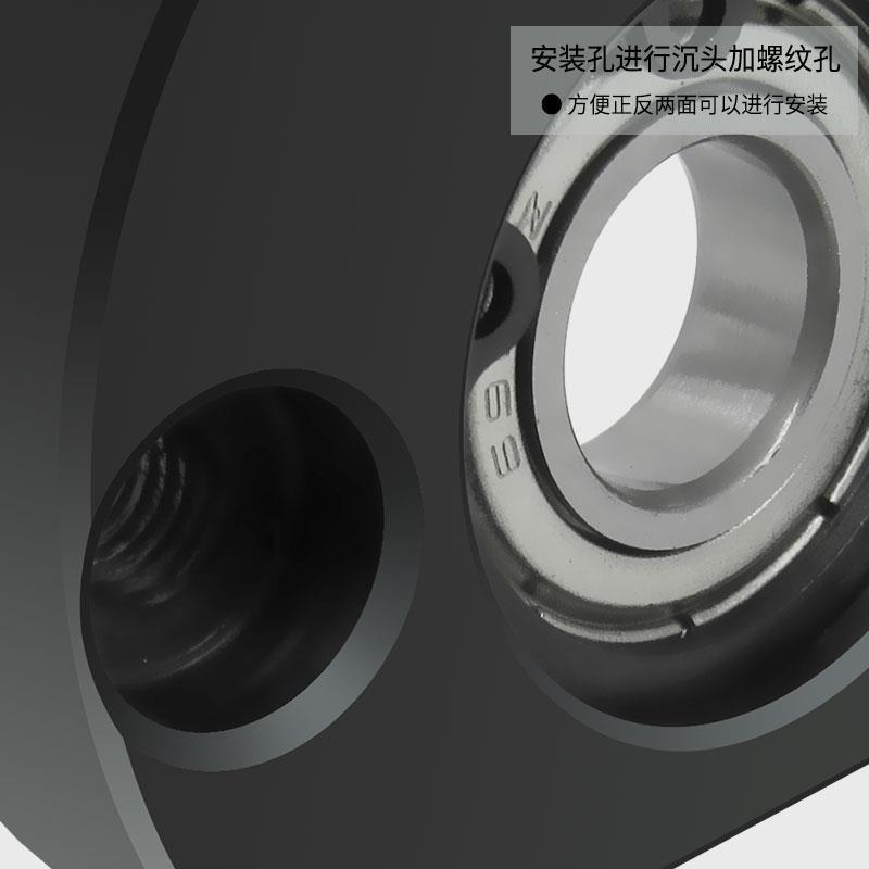 EHC带扣环双轴承对边法兰带座轴承座组件固定座BGCBBBFP21包邮50