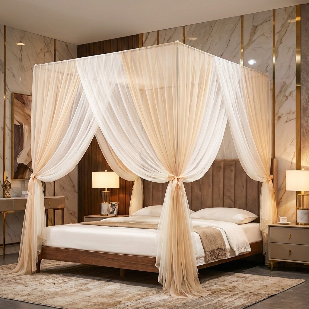 日本蚊帐家用2026新款双层落地卧室婴儿童文帐网红公主风床幔纹帐