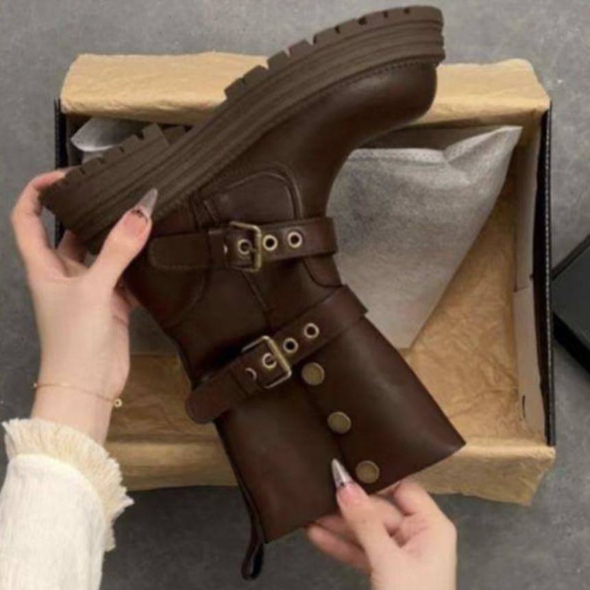 法式复古西部马丁靴女2026春季新款时尚百搭厚底增高显瘦牛仔靴子,女鞋,马丁靴,淘宝优惠券,粉丝福利购,淘宝优惠卷