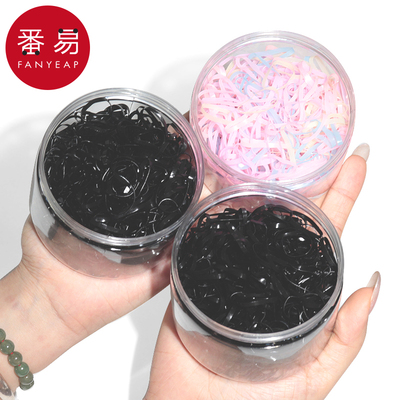 皮筋/一次性A1ZO50-橡皮筋女扎头发发圈高弹力耐用黑色胶圈头绳