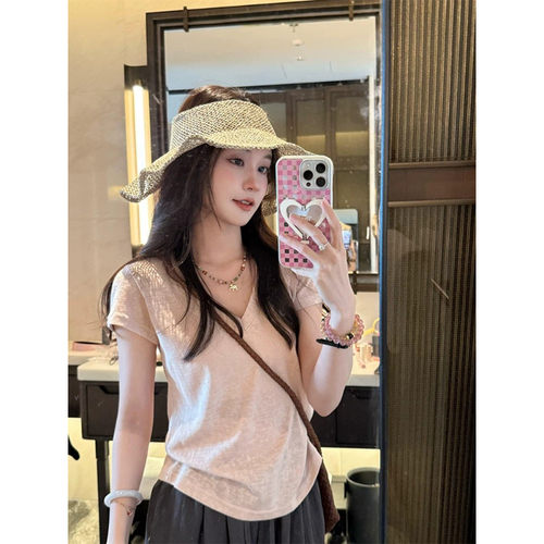 夏季薄款微透显瘦百搭上衣