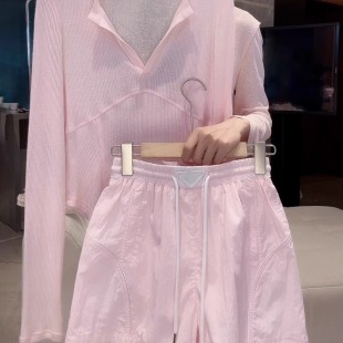 T恤短裤 长袖 套装 夏季 两件套 自留推 减龄显瘦防晒上衣休闲裤 薄款