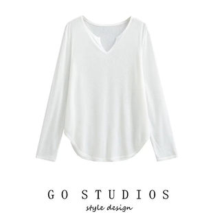 t恤防晒打底衫 公主请下单 长袖 罩衫 爵士舞宽松小V领微透中长款