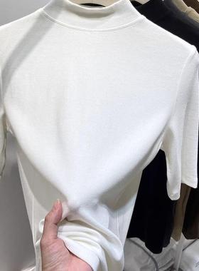 十三行爆款！韩版半高领修身女欧货显瘦内搭收腰亲肤纯棉打底衫