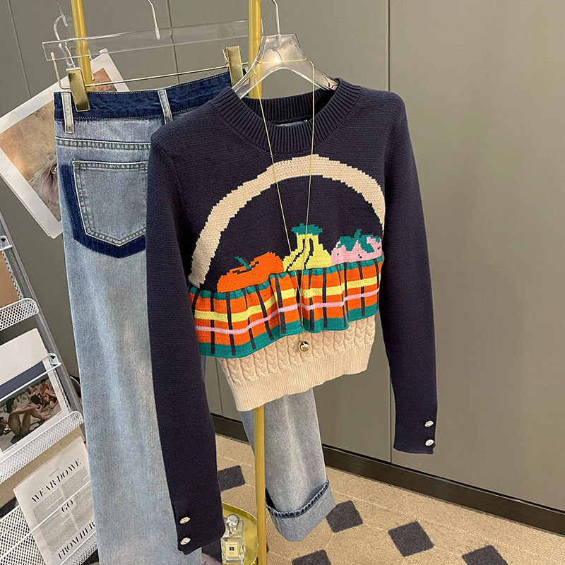 涤纶套头圆领单件圆领针织衫