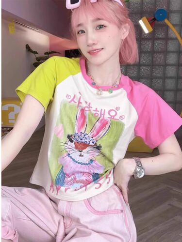 短袖韩版薄款印花纯棉女