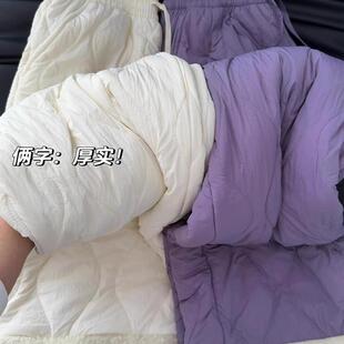 冬季 摇粒绒棉裤 加绒裤 子滑雪裤 女羊羔绒阔腿 心尖时尚 防风裤 款