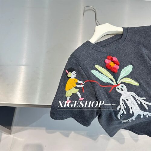 短袖韩版常规绣花纯棉女