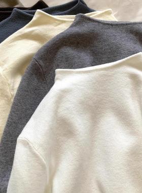 广州十三行爆款！秋冬女半高领软绵绵羊绒修身显瘦针织打底衫ins