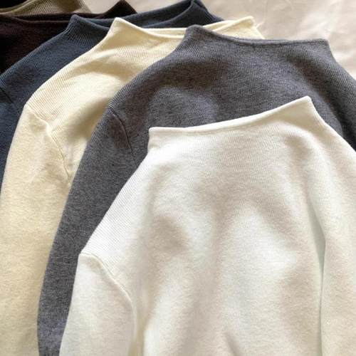 广州十三行羊绒手感半高领针织衫