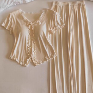 性感纯欲家居服套装 亲肤好穿不扎 自带胸垫睡衣女夏莫代尔棉薄款