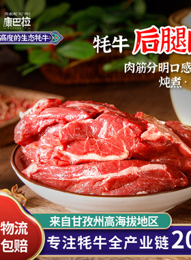 康巴拉正宗高原牦牛后腿肉 四川甘孜州特产新鲜原切牦牛肉4斤装