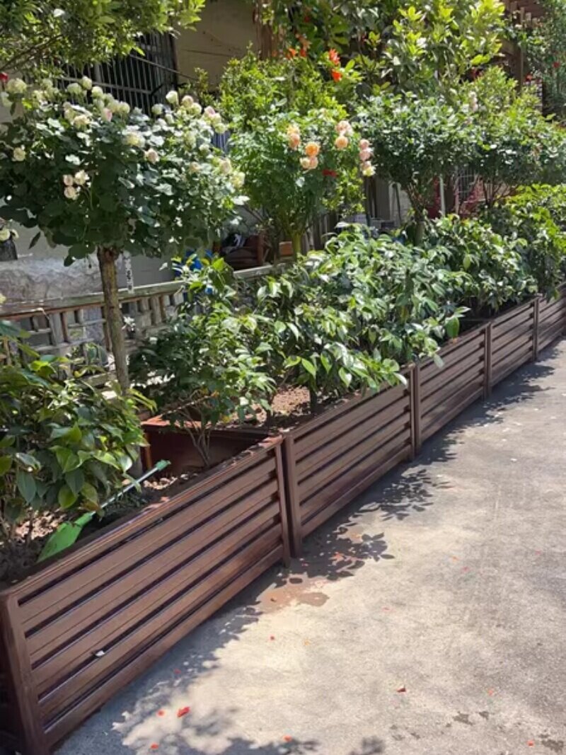 铝合金花箱户外庭院花盆露台绿化市政道路护栏隔断花坛种植箱