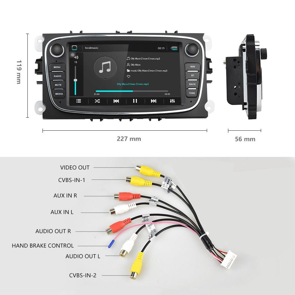 Podofo Android 8.1 Car Radio GPS 2 Din Car Multimedia Player