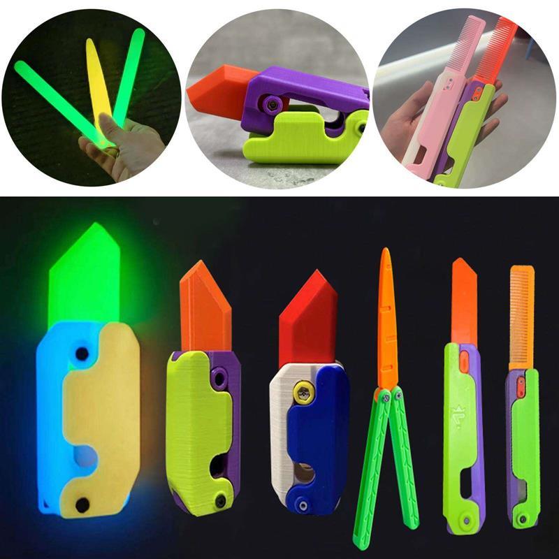 New 3D Radish Butterfly Knife Straight Jump Highquality Gra