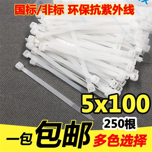长10厘米5x100 5*100新光自锁尼龙扎带扎线带固定塑料线250根